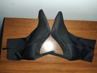 Stivaletti con tacco a spillo/Sock Boots Black 39