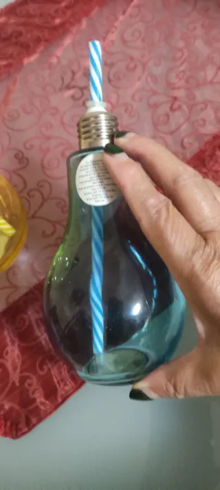2 Vasos Bombilla Vidrio con Pajita
