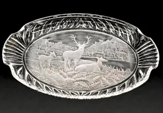 Bandeja Cristal Bohemia Escena Cinegética