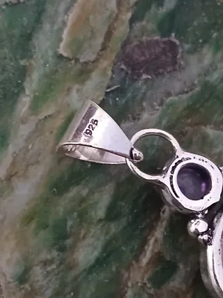 Ciondolo argento pietre naturali blu e rosa