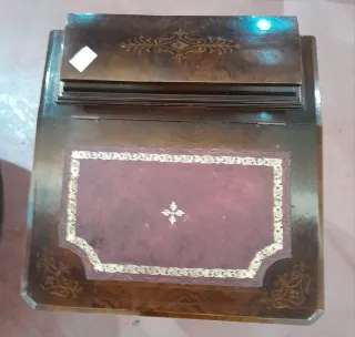 Escritorio Davenport madera y piel