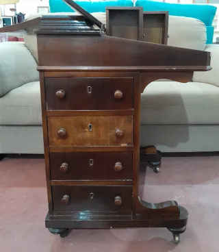 Escritorio Davenport madera y piel