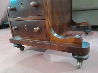 Escritorio Davenport madera y piel