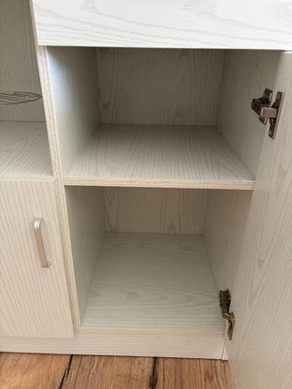 Mueble auxiliar cocina blanco y madera