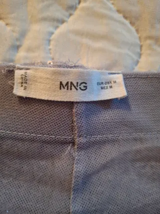 Pantalón Mango lentejuelas malva Talla M
