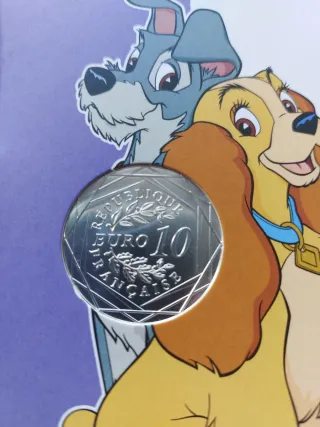 Moneda Plata 10€ Francia 2025 La Dama y El Vagab.