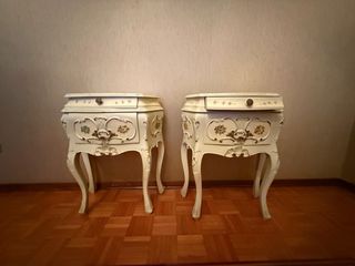 Coppia comodini vintage decorati