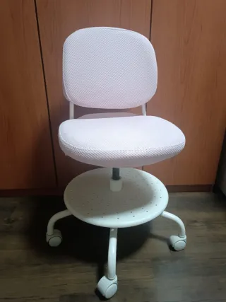 Silla de escritorio VIMUND rosa y blanca