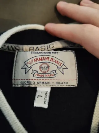 Camiseta Armani Jeans manga larga negra