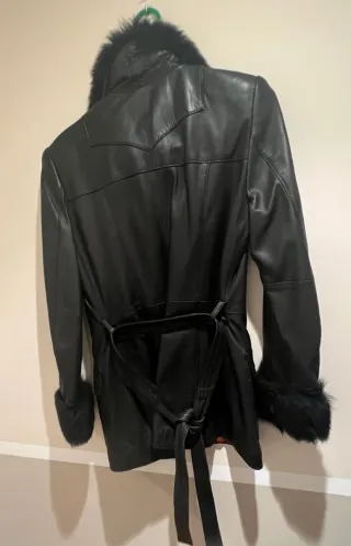 Chaqueta cuero pelo Manolo Cremallera Talla L