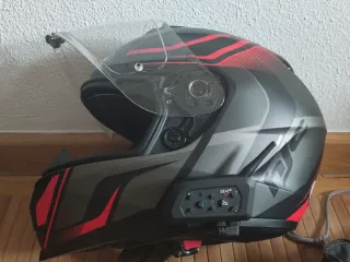 Casco Moto HJC C70 Negro y Rojo (Talla M)