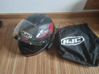 Casco Moto HJC C70 Negro y Rojo (Talla M)