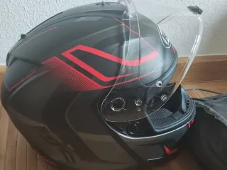 Casco Moto HJC C70 Negro y Rojo (Talla M)