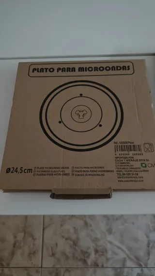 Plato de microondas de vidrio 27cm y 24.5cm