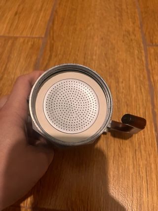 Cafetera Italiana 3 Tazas Aluminio Asa marrón