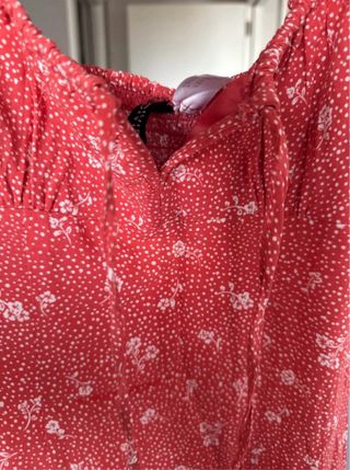 Vestido midi coral H&M floral