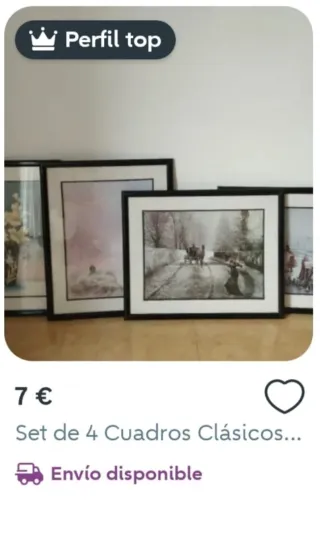 Set de 4 Cuadros Clásicos Decorativos