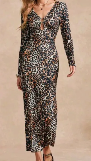 Vestido Animal Print Largo