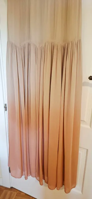 Vestido largo fiesta Tintoretto beige/rosa T40