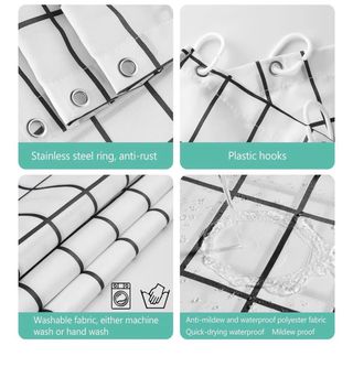 Barra ducha y cortina azul y blanco 180*200cms