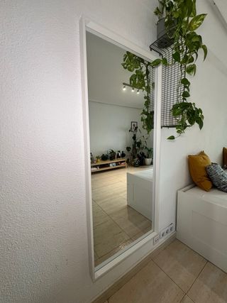 Espejo Blanco Marco Madera