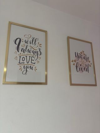 Cuadros decorativos marco dorado