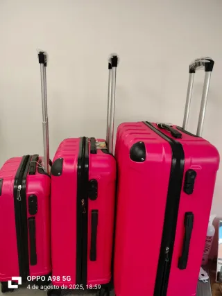 Set 3 Maletas Viaje Rosas