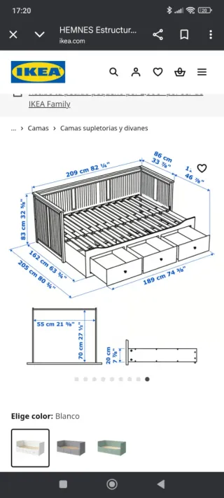 Cama doble con cajones