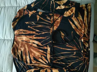 Blusa Santi RG Talla G Hojas Tropicales