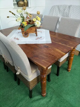 Mesa Comedor Madera Maciza Estilo Balinés