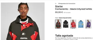 Cortavientos Starter Negro y Rojo