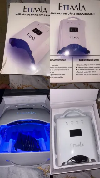 Lámpara Uñas Recargable Ettala Blanca y Azul