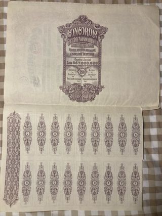 Acciones antiguas Petrolera Concordia 1937