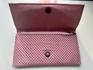 Bolso de mano rosa lunares