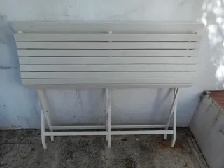 Banco de jardín blanco madera y metal