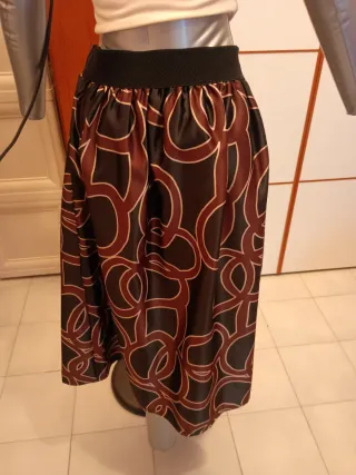 Gonna a fantasia marrone e nera