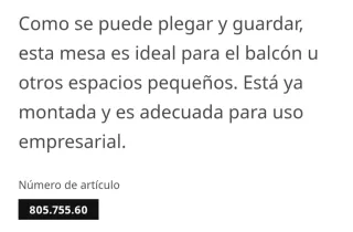 1 Mesa y 2 Sillas Exterior Plegables