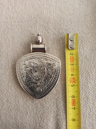 Colgante Plata Grabado Flores