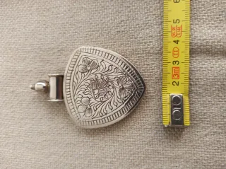 Colgante Plata Grabado Flores