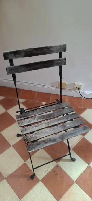 Silla plegable madera y metal