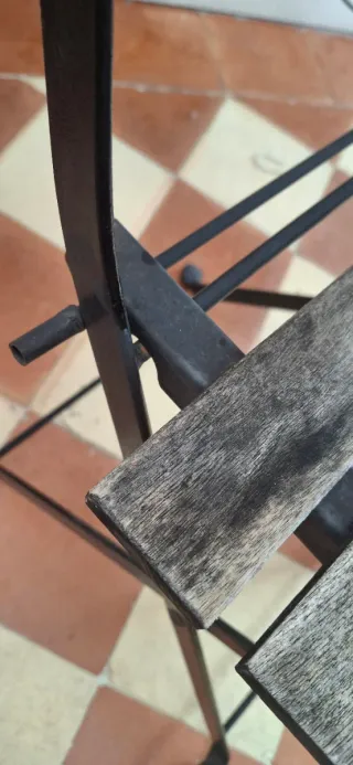 Silla plegable madera y metal