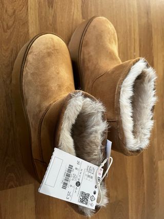 Botines forrados pelo beige/marrón