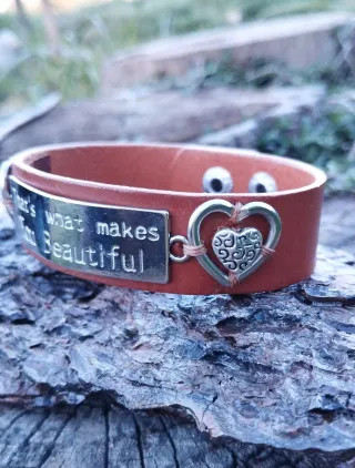 Pulsera Piel Auténtica con Mensaje