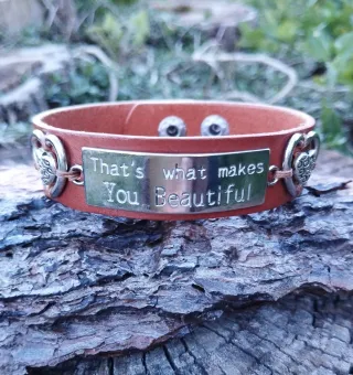 Pulsera Piel Auténtica con Mensaje
