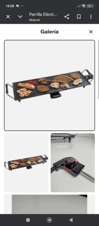 Parrilla Eléctrica Negra para 8 Personas