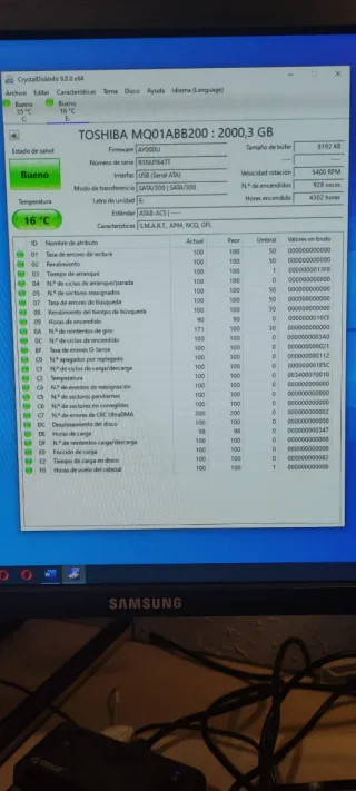 Disco Duro Externo Toshiba 2 TB + cable y Funda