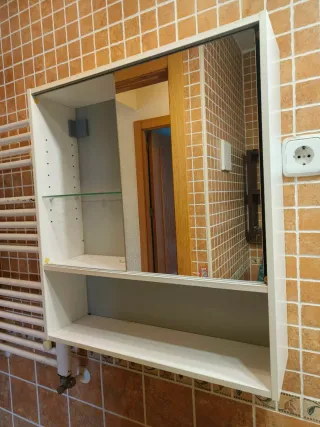 Armario Baño Ikea Blanco y Madera