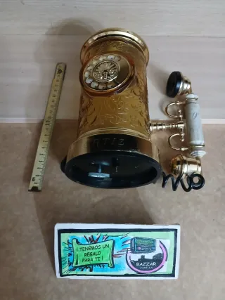 Teléfono Antiguo Caja Musical Dorada