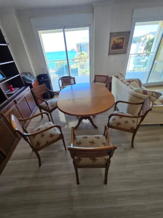 Conjunto mesa comedor y 6 sillas madera