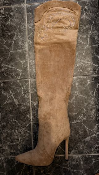 Stivali scamosciati sopra al ginocchio, Overknee